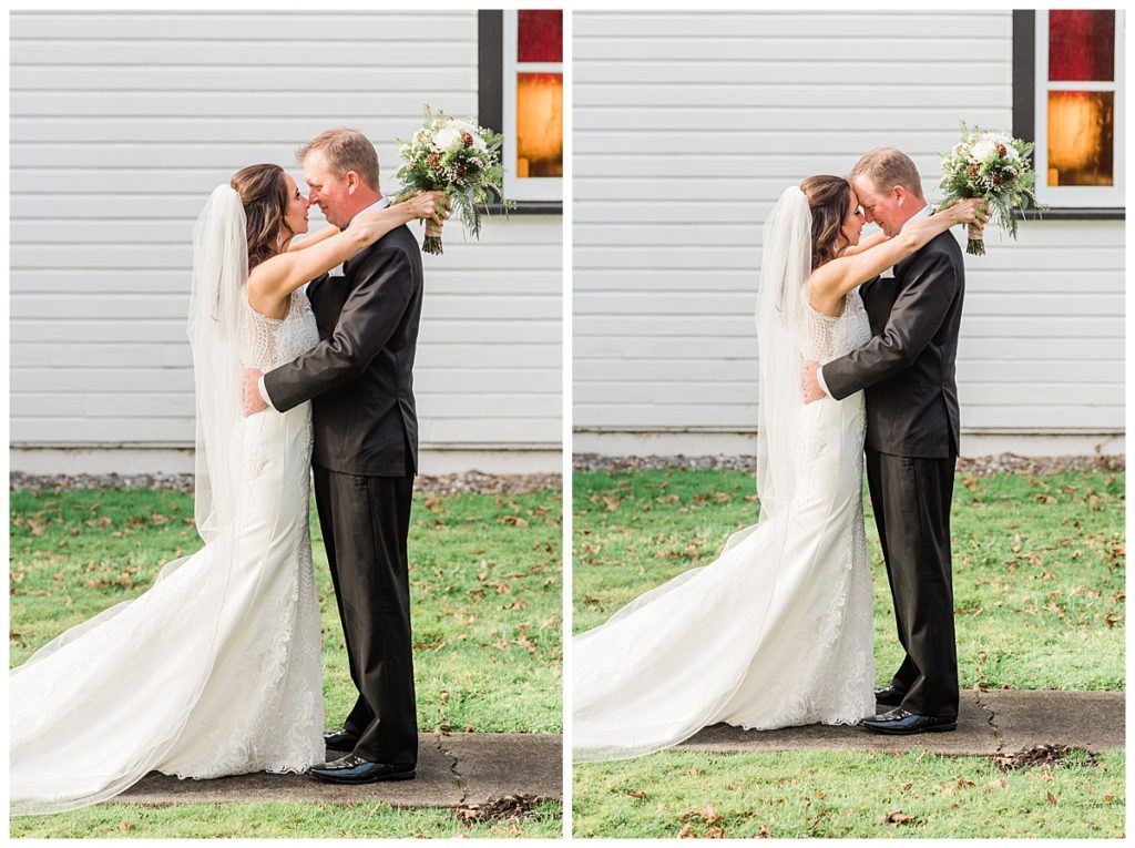 Bride & Groom touching foreheads