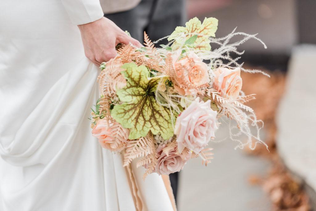 Seattle Bride holding Bouquet.